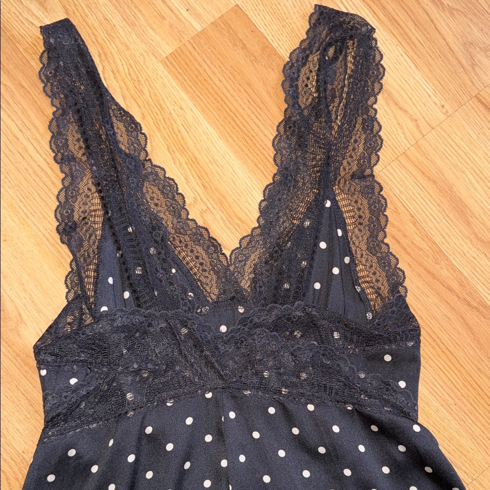 NWT Free People Intimately Polka Dot Lace Slip Dress Bad For You Printed Maxi - Picture 8 of 9